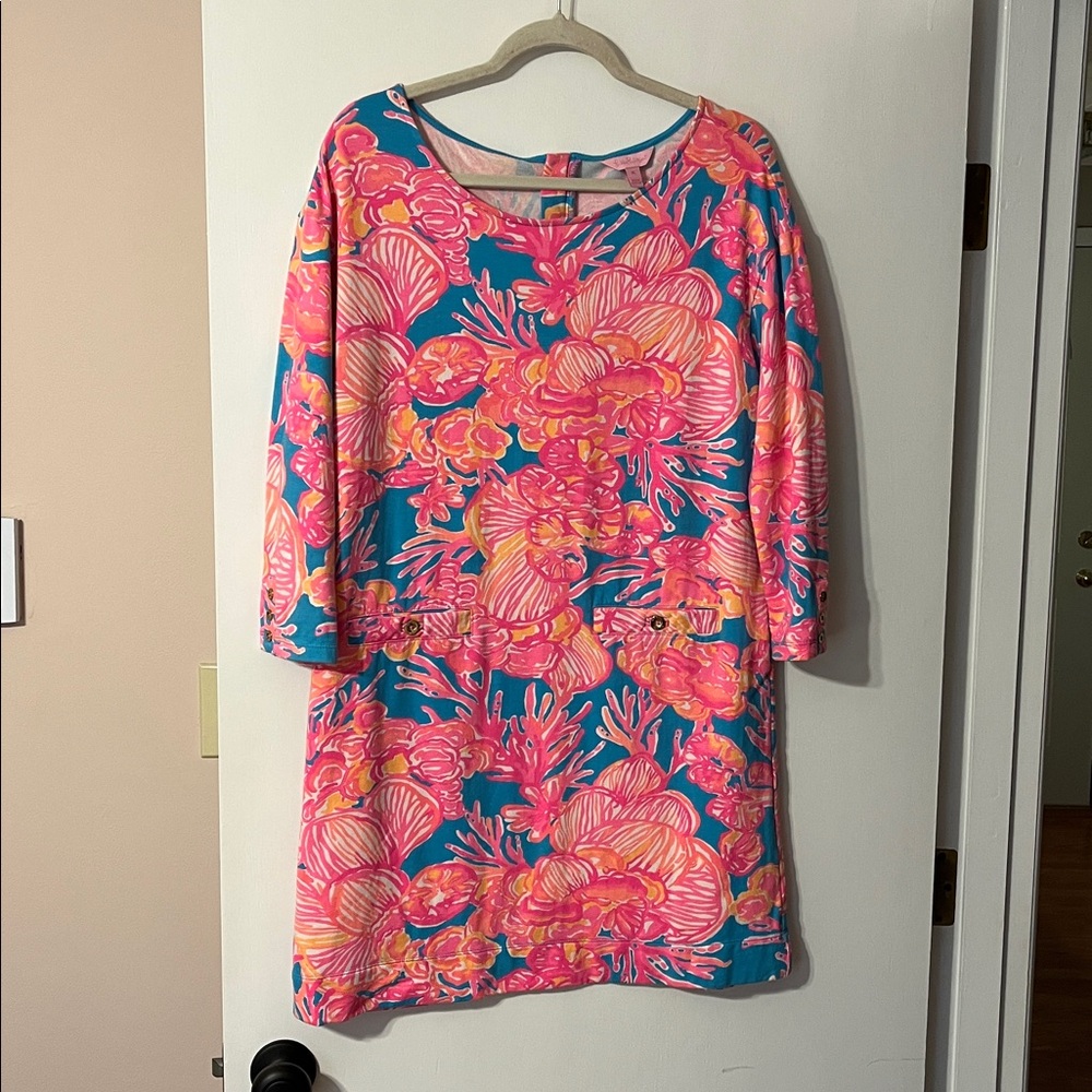 Lilly Pulitzer Hot Pink, Orange and Teal Dress